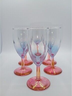 Vintage 1956 Nocturne Wine Glasses by Anchor Hocking - Set of 6 with box